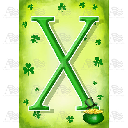 America Forever St. Patty's Pot O' Gold Monogram House Flag