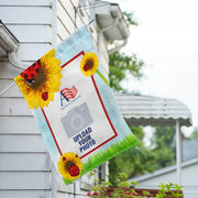 America Forever Personalized Ladybugs and Sunflowers House Flag