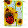 America Forever Ladybugs and Sunflowers House Flag