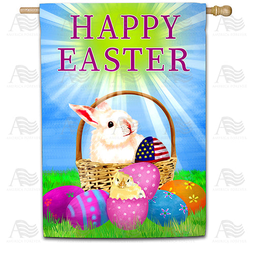 America Forever Happy Easter America House Flag