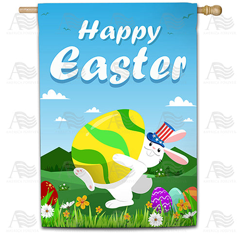 America Forever American Easter Bunny House Flag