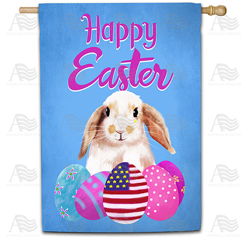 America Forever Patriotic Easter Bunny House Flag
