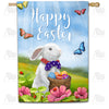 America Forever Easter Bunny with Patriotic Tie House Flag