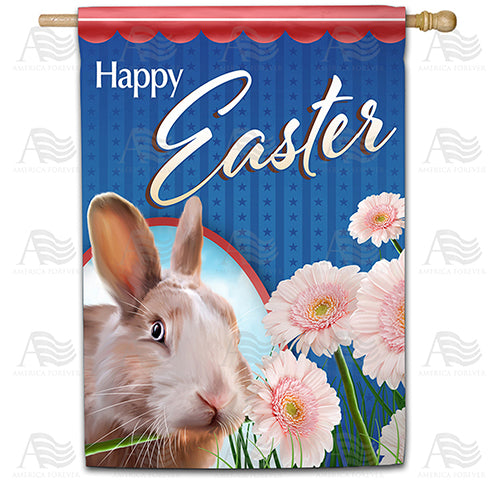 America Forever Realistic Easter Bunny House Flag