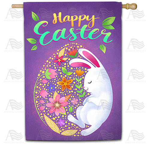 America Forever Sleepy Easter Bunny House Flag