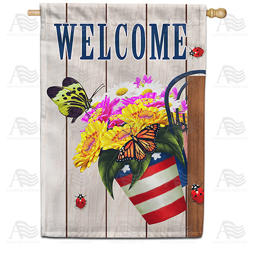 America Forever Welcome American Spring House Flag