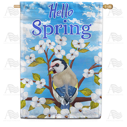 America Forever Hello Spring Bluebird House Flag