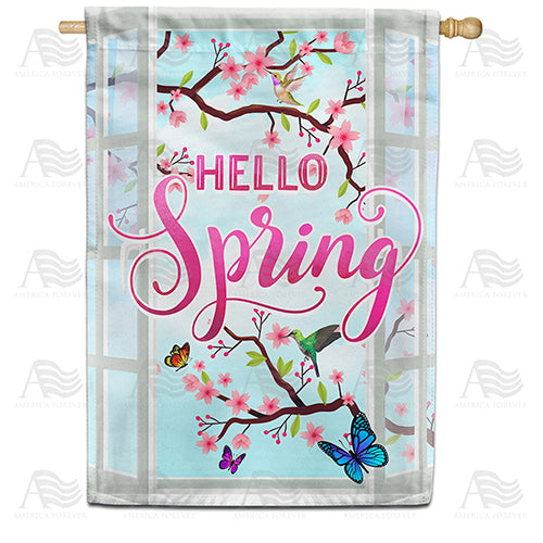 America Forever Open the Window to Spring House Flag