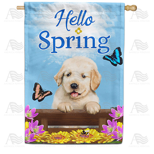 America Forever Spring Labrador Puppy House Flag