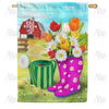 America Forever Spring Boots and Watering Can House Flag