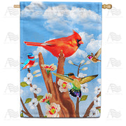America Forever Red Spring Cardinal House Flag