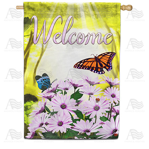 America Forever Daisies in the Woods House Flag