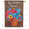 America Forever Welcome Spring Flower Pot House Flag