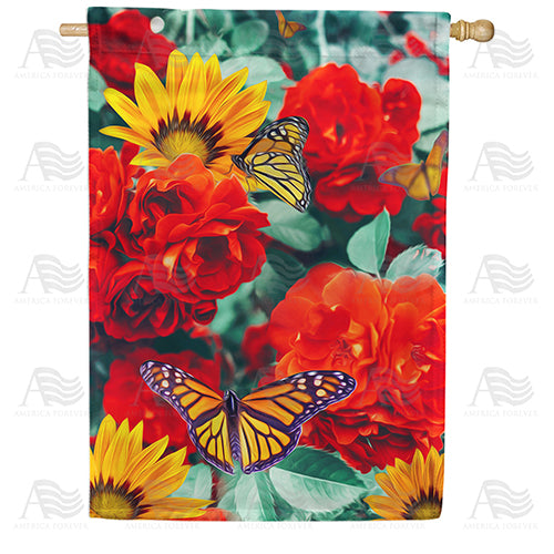 America Forever Monarch Butterflies House Flag