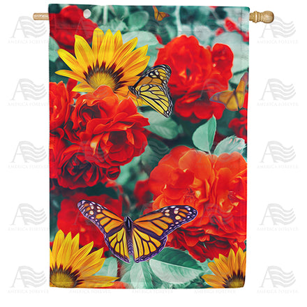 America Forever Monarch Butterflies House Flag