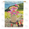 America Forever Mountain Zinnias House Flag