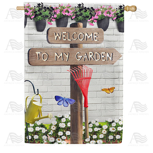 America Forever This Way To My Garden House Flag