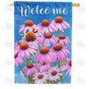America Forever Coneflower Welcome House Flag