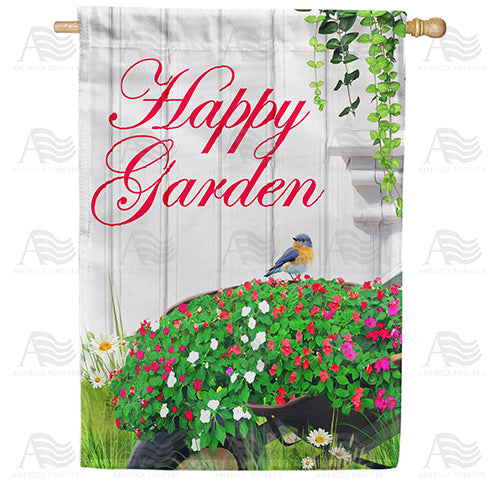 America Forever Happy Garden House Flag