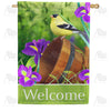 America Forever Goldfinch And Iris Welcome House Flag