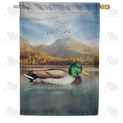 America Forever Mallard On Lake House Flag