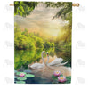 America Forever Swan Lotus Lake House Flag
