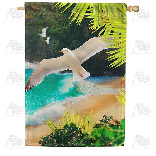 America Forever Soaring Gulls House Flag