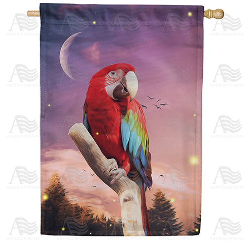 America Forever Moonlight Macaw House Flag