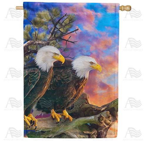 America Forever Eagles Eye View House Flag