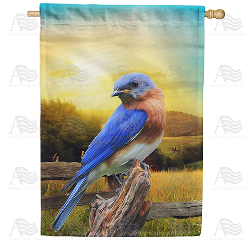 America Forever Bluebird In The Country House Flag