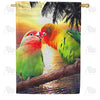 America Forever Kissing Lovebirds House Flag