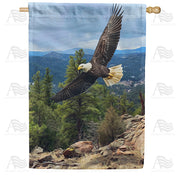 America Forever Eagle In Flight House Flag