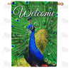 America Forever Proud Peacock Welcome House Flag