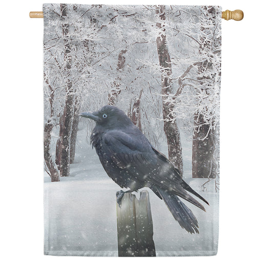 America Forever Winter Crow House Flag