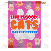 America Forever Life Is Good With Cats! House Flag