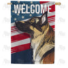 America Forever Patriotic German Shepherd Sketch House Flag