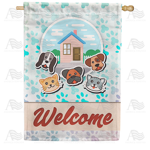 America Forever Pet Loving Home House Flag
