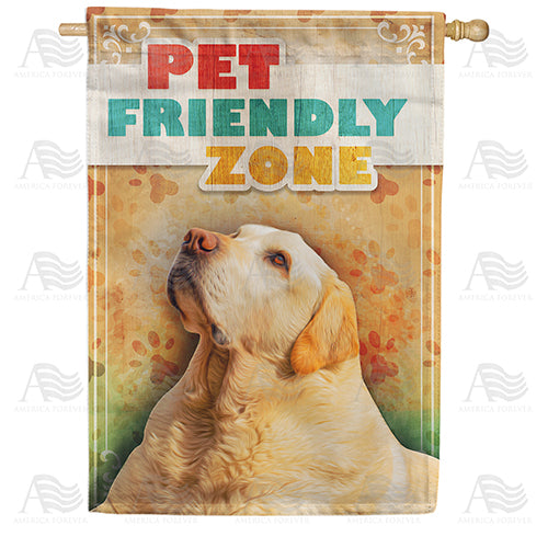 America Forever Pet Friendly Zone - Yellow Lab House Flag