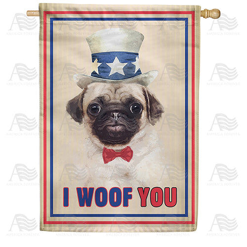 America Forever Uncle Sam Pug House Flag