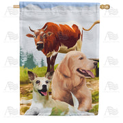 America Forever Farm Buddies House Flag