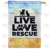 America Forever Live Love Rescue House Flag