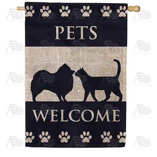 America Forever Pets Welcome House Flag
