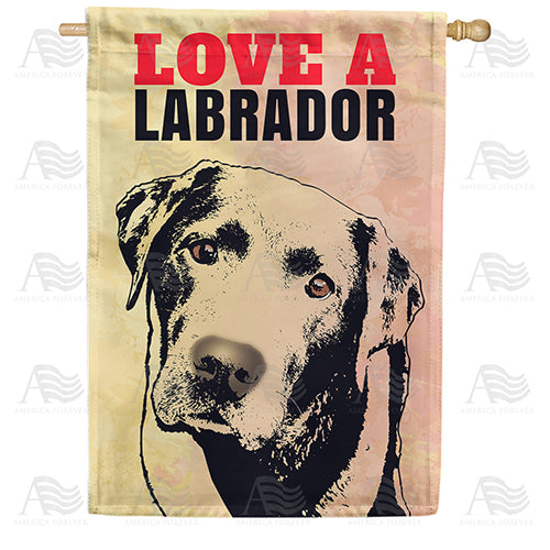 America Forever Love A Labrador House Flag