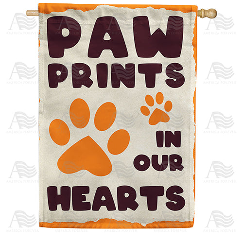 America Forever Paw Prints In Our Hearts House Flag