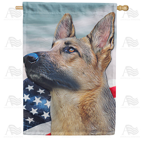 America Forever American Glory German Shepherd House Flag