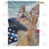 America Forever American Glory German Shepherd House Flag