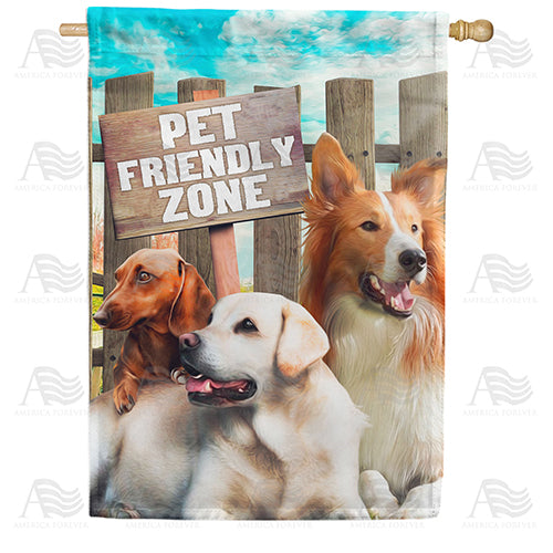 America Forever Pet Friendly Zone - Dog Trio House Flag