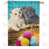 America Forever Close Knit Kittens House Flag
