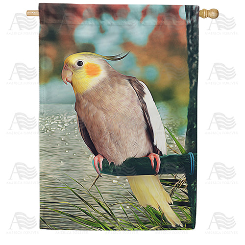 America Forever Cockatiel In The Wild House Flag