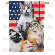 America Forever All American Kitties House Flag
